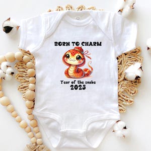 Year of the Snake Baby Bodysuit, Chinese Zodiac Lunar New Year Outfit, Newborn Clothing, Baby Shower Gift, 2025 baby keepsake