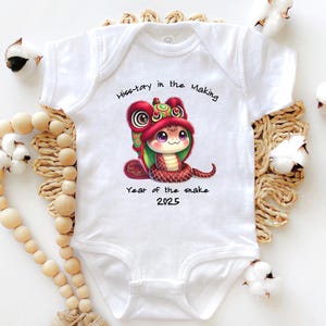 Year of the Snake Baby Bodysuit, Chinese Zodiac Lunar New Year Outfit, Newborn Clothing, Baby Shower Gift, 2025 baby keepsake