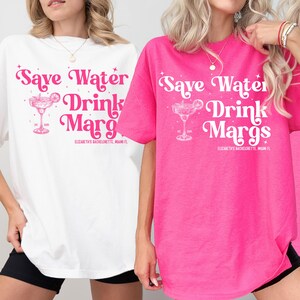 Margs and Matrimony Bachelorette Party Shirt, Mexico Bachelorette, Margarita Shirt, Custom Name and location Bridesmaid Gift, Bride Crew