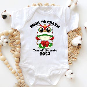 Year of the Snake Baby Bodysuit, Chinese Zodiac Lunar New Year Outfit, Newborn Clothing, Baby Shower Gift, 2025 baby keepsake