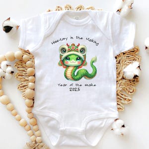 Year of the Snake Baby Bodysuit, Chinese Zodiac Lunar New Year Outfit, Newborn Clothing, Baby Shower Gift, 2025 baby keepsake