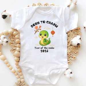 Year of the Snake Baby Bodysuit, Chinese Zodiac Lunar New Year Outfit, Newborn Clothing, Baby Shower Gift, 2025 baby keepsake