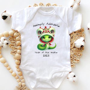 Year of the Snake Baby Bodysuit, Chinese Zodiac Lunar New Year Outfit, Newborn Clothing, Baby Shower Gift, 2025 baby keepsake