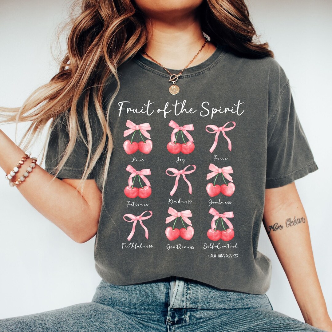 Fruit of the Spirit Christian Tshirt, Galatians Bible Verse Tee ...