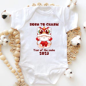 Year of the Snake Baby Bodysuit, Chinese Zodiac Lunar New Year Outfit, Newborn Clothing, Baby Shower Gift, 2025 baby keepsake