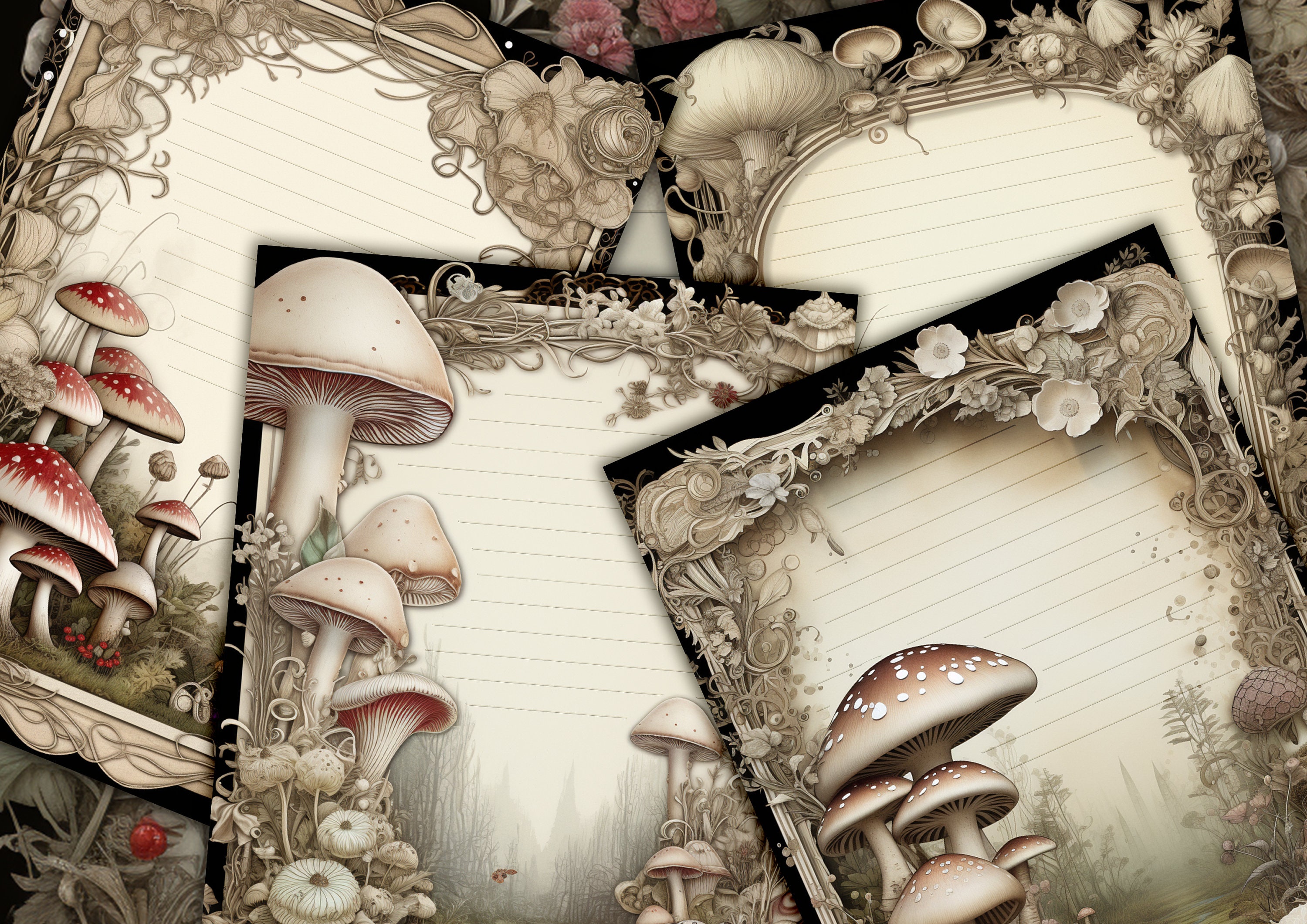 20 blank lined journal pages junk journal kit basic papers printable