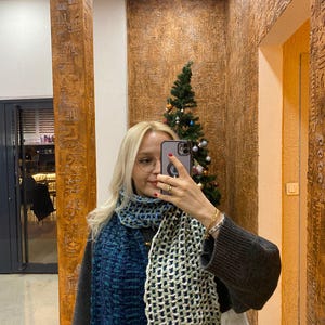 Crochet Scarf - Crochet Shawl - Handknit Scarf