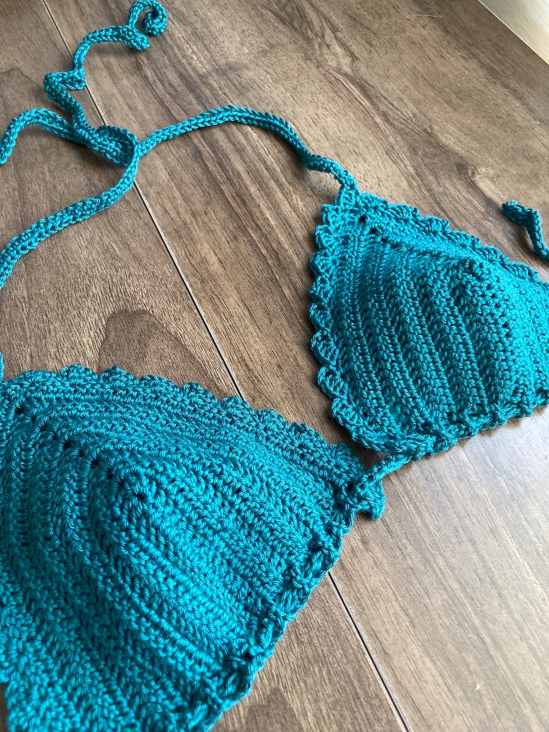 Fully Handmade Green Crochetbikinilow Cut Underwear for Her for