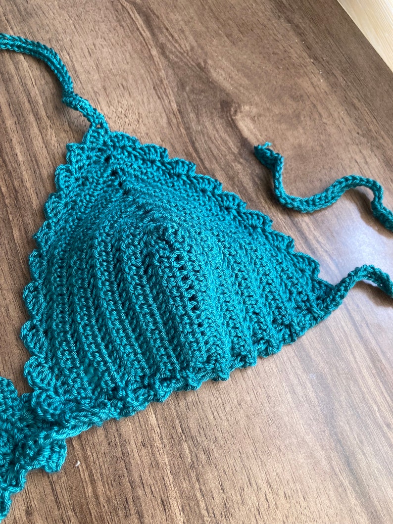 Fully Handmade Green Crochetbikinilow Cut Underwear for Her for