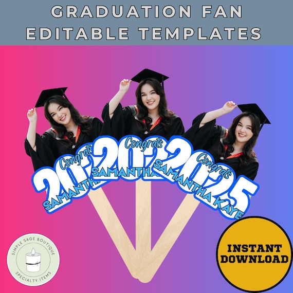 2025 Graduation Fan Template: Editable Canva Design (Digital Download)