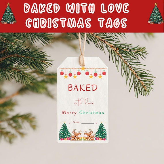 Baked With Love Christmas Gift Tags (Digital Download)