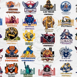 Football SVG Bundle | Cricut Cut Files | Sports Fan PNG | Detroit, Dallas, Green Bay