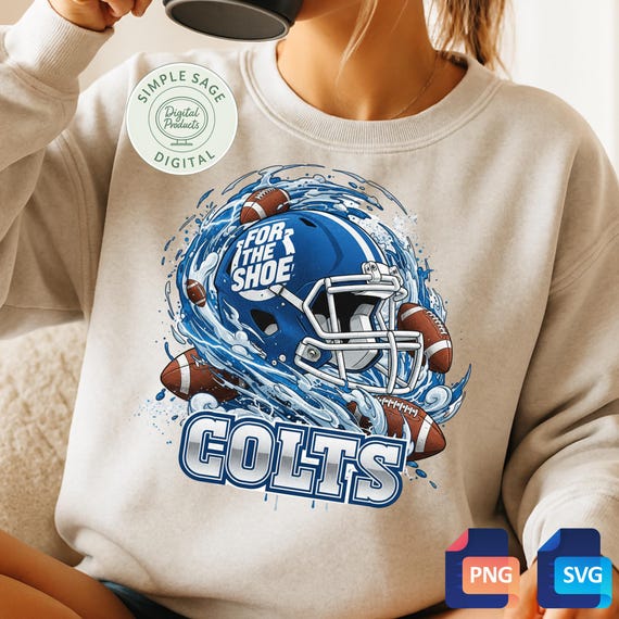 Colts Football Helmet Flames PNG SVG: Sports Fan Clipart (Digital Download)