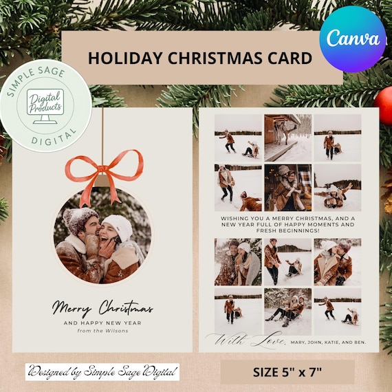 Fully Editable Christmas Card Template (Digital Download)