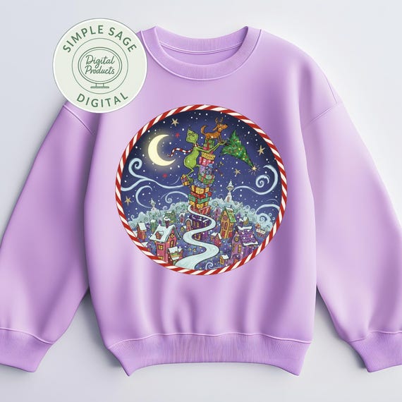 Grinch Christmas PNG: Retro Movie Sublimation Design (Digital Download)