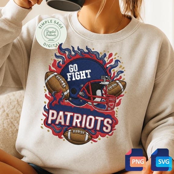 Patriots Football Helmet Clipart: Fan Art SVG, PNG Digital Download