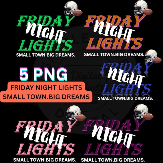 Friday Night Lights Sublimation PNG | Football Clipart Bundle