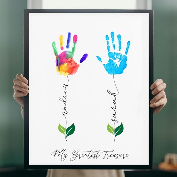 Personalized Mother's Day Handprint Art: DIY Floral Keepsake (Digital Download)