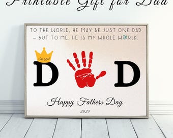 Dad Trophy Handprint Craft Printable Template / #1 Dad / Teacher Resources / Preschool and Toddler Activity / Fathers Day / Birthday Card