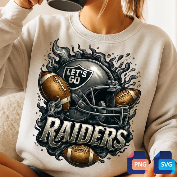 Raiders Football Helmet Fan Art: Silver & Black SVG, PNG (Digital Download)