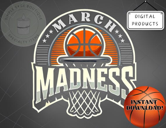 March Madness PNG SVG JPG | Basketball Tournament Clipart | Bracket Game Design | Sports Party Printable | Instant Digital Download