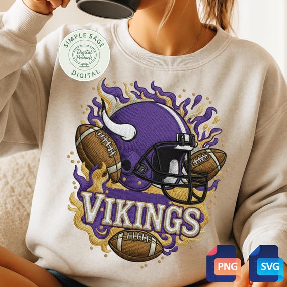 Vikings Football Helmet Fan Art: Purple & Yellow SVG, PNG (Digital Download)