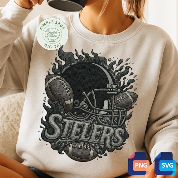 Steelers Football Helmet Fan Art: Team Colors SVG, PNG (Digital Download)