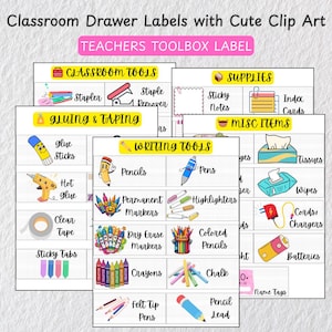 Pastel Classroom Drawer Labels: Teacher Toolbox Organizer (Printable PDF Download)