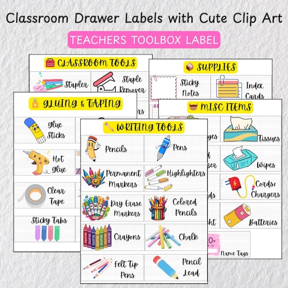 Pastel Classroom Drawer Labels: Teacher Toolbox Organizer (Printable PDF Download)