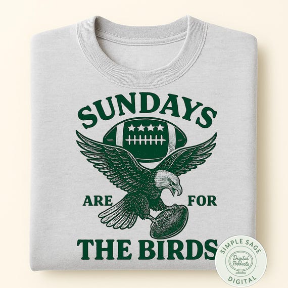 Retro Eagles Football SVG: Sundays Are for the Birds (Digital Download)
