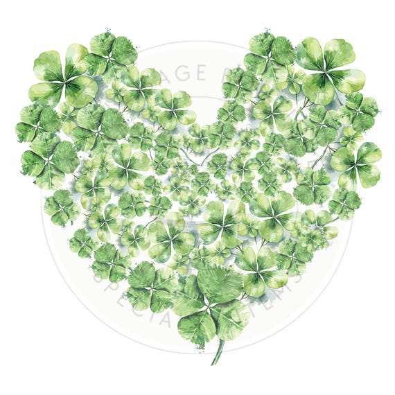 Shamrock Heart SVG, Clover PNG, St Patricks Day Printable (Digital Download)