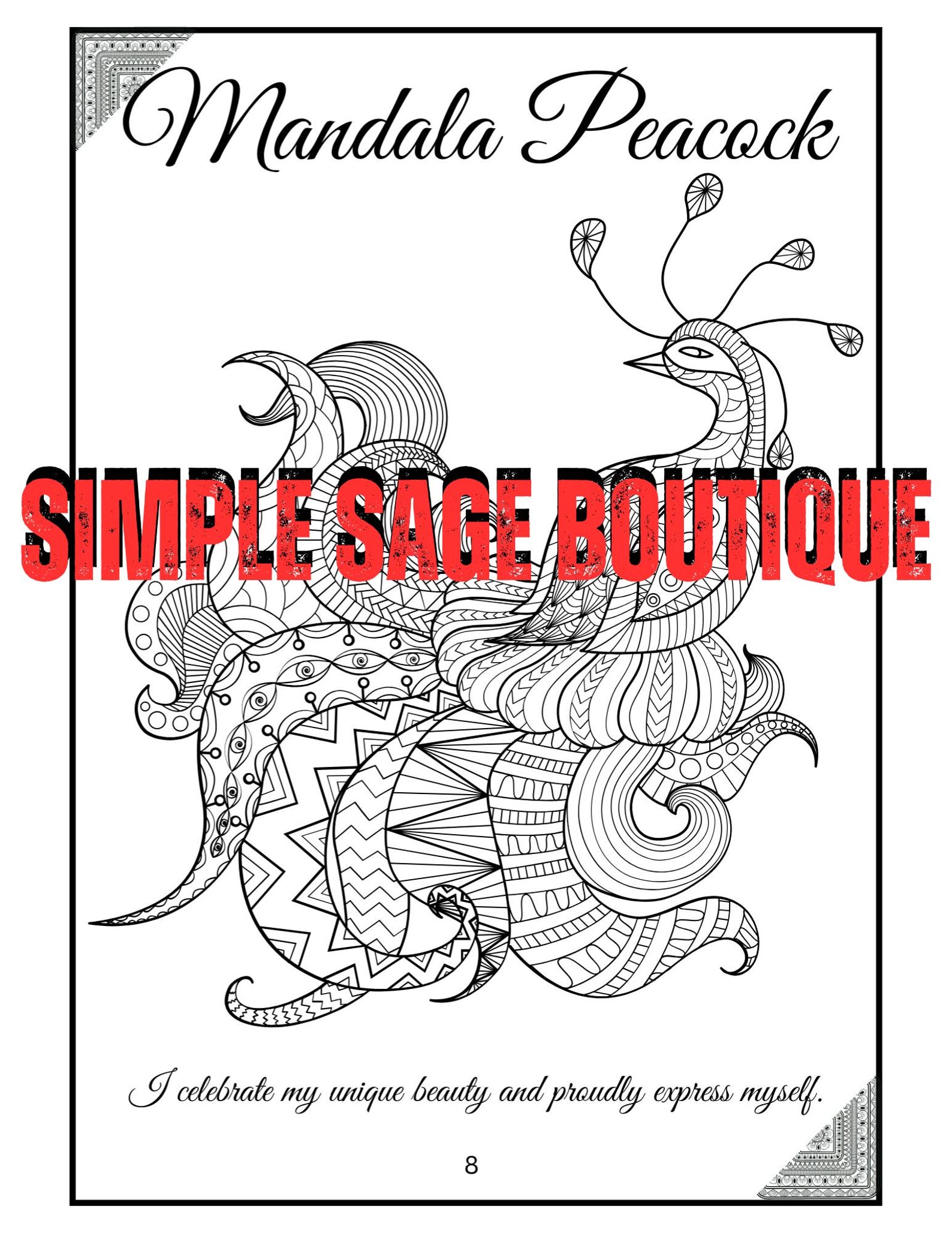 Mandala Animal Coloring Book for Adults 50 Stress Relief Designs ...