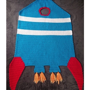 Rocket shaped, kids  space crochet pattern PDF (English) Blast Off  Blanket astronaut kids room blanket spaceship blanket space bedroom