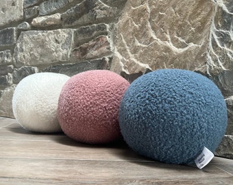 Boucle Boule, Oreiller Décoratif Sphère Nordique, Scandinave, Coussin Moderne Minimaliste, Déco Maison, Fait Main