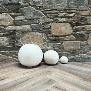 Boucle Ball, Sphere Decorative Pillow Nordic, Scandinavian, Cushion Modern Minimalist, Home Decor, Handmade zdjęcie 6