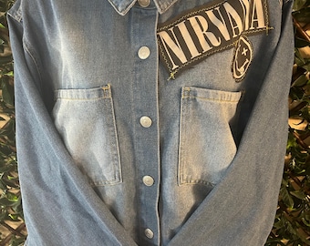 UPCYCLED one of a kind, Nirvana Music Denim Jacket