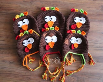 Who me? Crochet Turkey Hat | Thanksgiving hat | photo prop | hats for the whole family