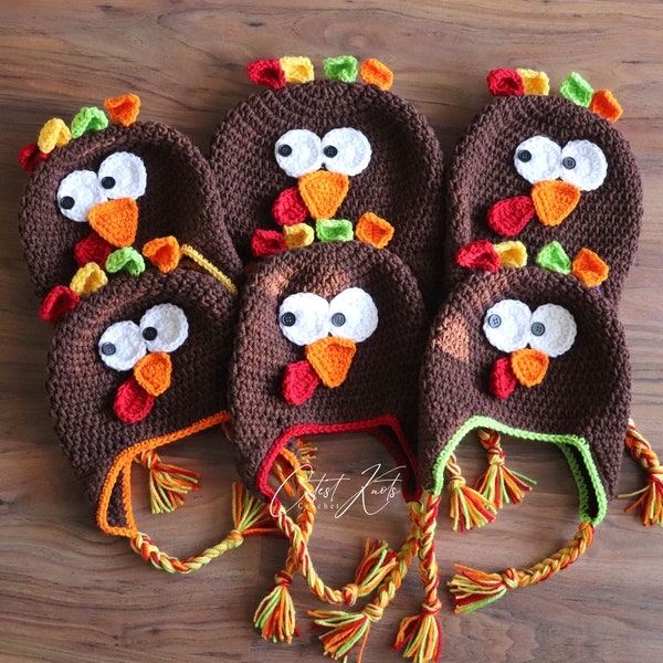 Who me? Crochet Turkey Hat | Thanksgiving hat | photo prop | hats for the whole family