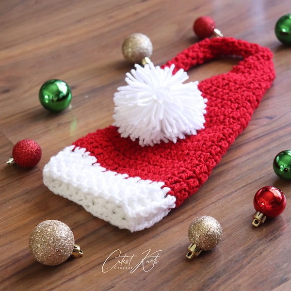 Crochet Long tail Santa Hat | elf hat | baby hat | photo prop hat |