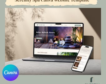 Websitesjabloon spa: canva-ontwerp met meerdere pagina's (digitale download)