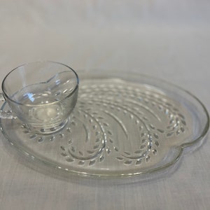 Vintage Federal Glass Hospitality Snack Set with Original Box
