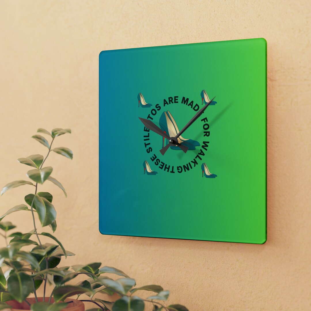 Shoe Clock Green Stiletto Shoe Clock Wall Clock Chic Clock Beautiful