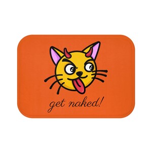 Orange get naked! Bath Mat devil