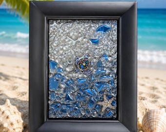 Sea Glass Cocktail Art-it's Five O'clock Somewhere-framed Decor