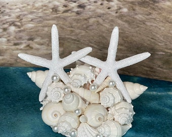 Starfish Beach Wedding Cake Topper, beach home Decor, coastal home decor, beach wedding gift, unique cake topper, Christmas unique gift