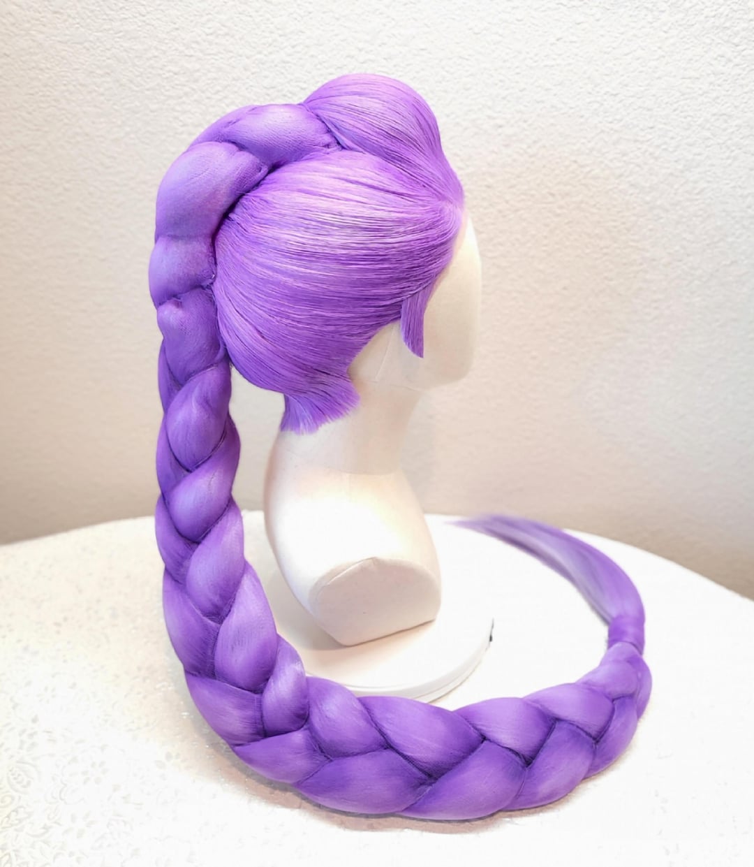 Perruque Cosplay Violette - Cheveux Longs Queue De Cheval Tressée - Déguisement Anime Demon Hunter Pour Halloween Et Carnaval - 2