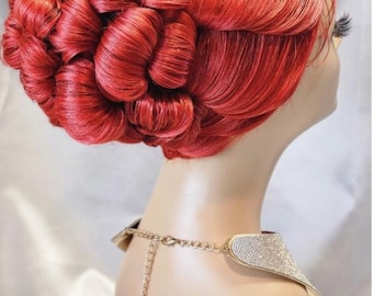 Faith, Blossom Swirl Updo Lace Front Wig, Synthetic Custom Wig, Styled Wig, Prom, Wedding, Luxury Wig, Everyday Wig, Church, Mother&#39;s Day