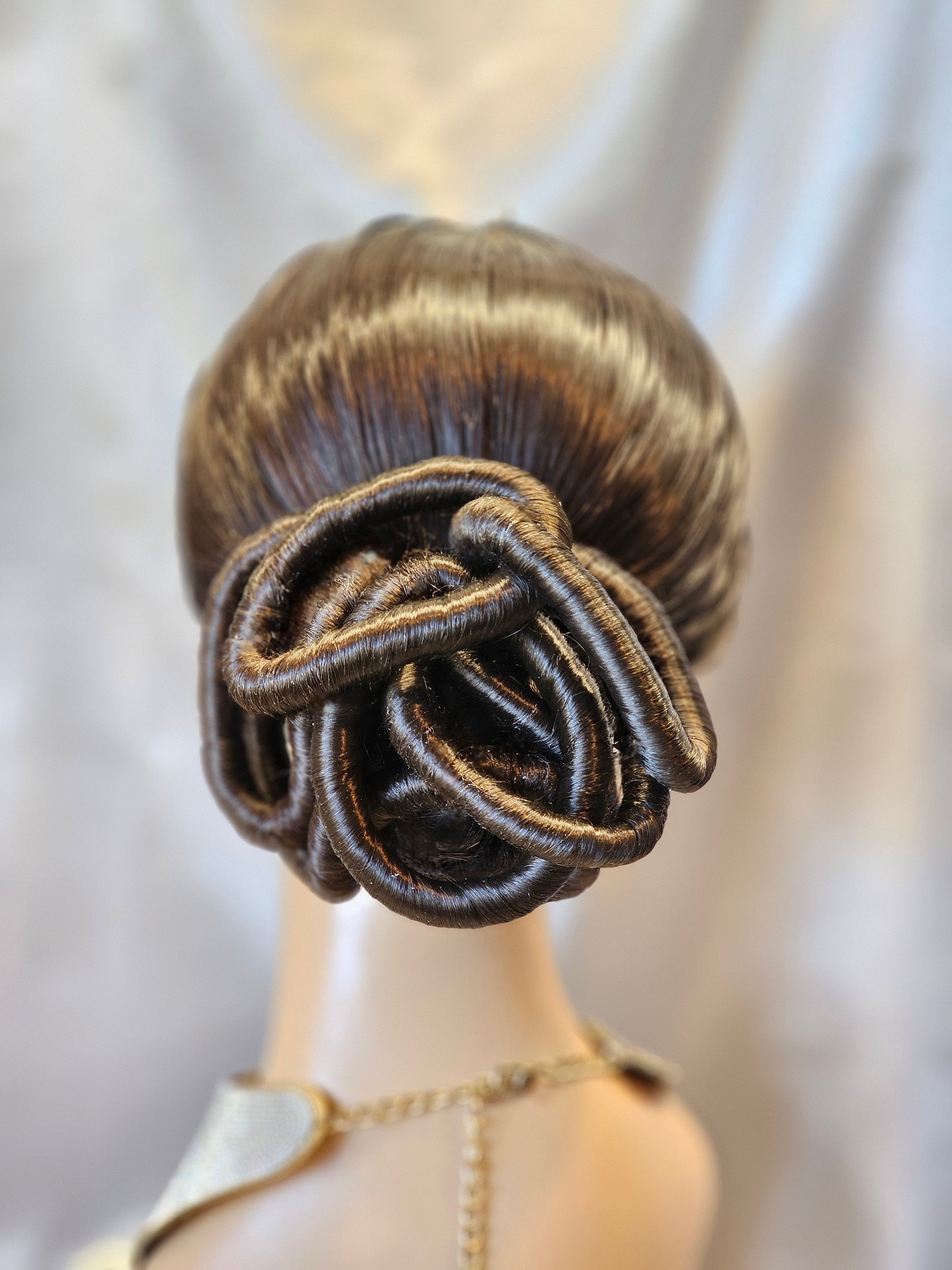 Padmé Amidala Wig #3 Space Queen Wig Arena Bun Sci-Fi Cosplay Fantasy Queen Empress cosplay Starlight Regal wig Comicon Gladiator ring wig