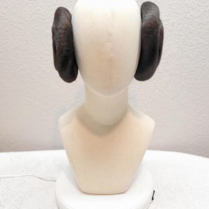 Space Princess Leia Inspired Double Buns 6&quot; Handmade Drawstring Hairpiece Wig Not Included, Leia Inspired Wig Dual Bun Cosplay SciFi Royalty