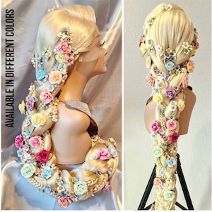 Rapunzel Braided style, Lace Front Custom Wig, Styled Wigs, Party Wigs, Cosplay Wigs, Disney Character Wigs